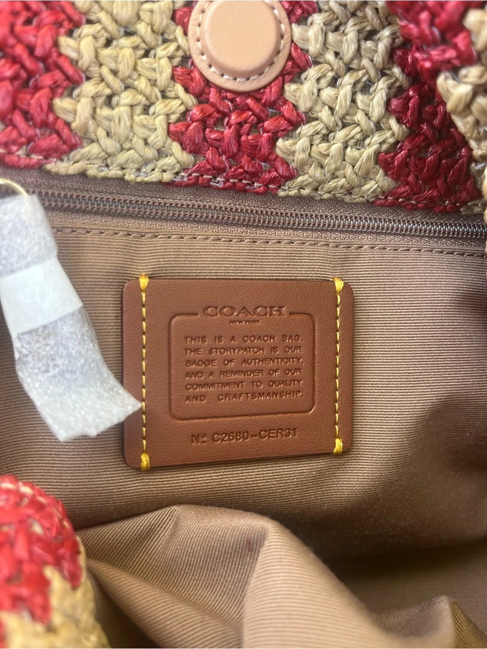Coach Stripe Faye Bag with Leather Trim-CER31